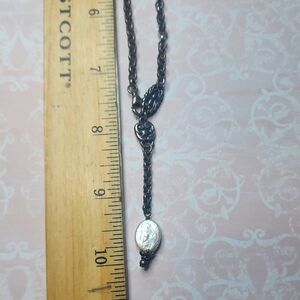 Elegant Silver With Mother Of Pearl Pendant Necklace